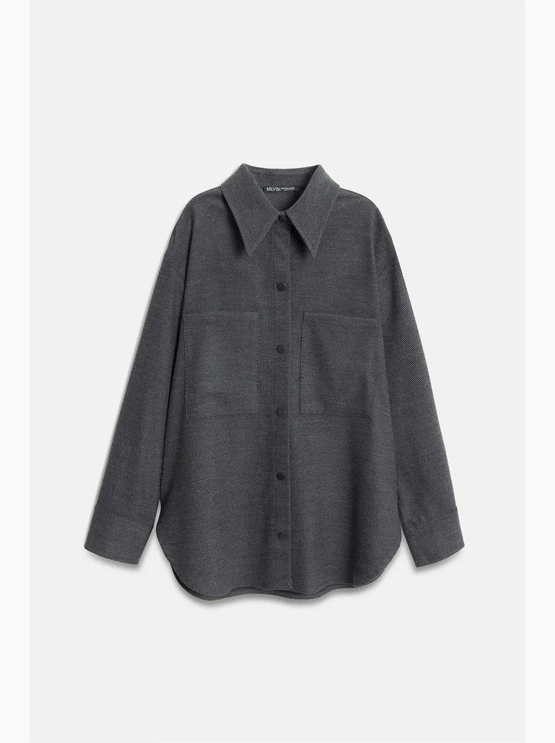 Oversized gebreide overshirt met lange mouwen dilvin Donkergrijs - Kiabi