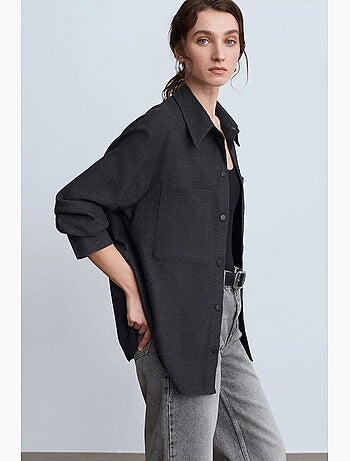 Oversized gebreide overshirt met lange mouwen dilvin