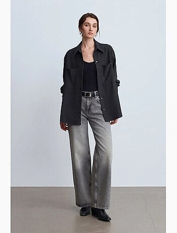 Oversized gebreide overshirt met lange mouwen dilvin