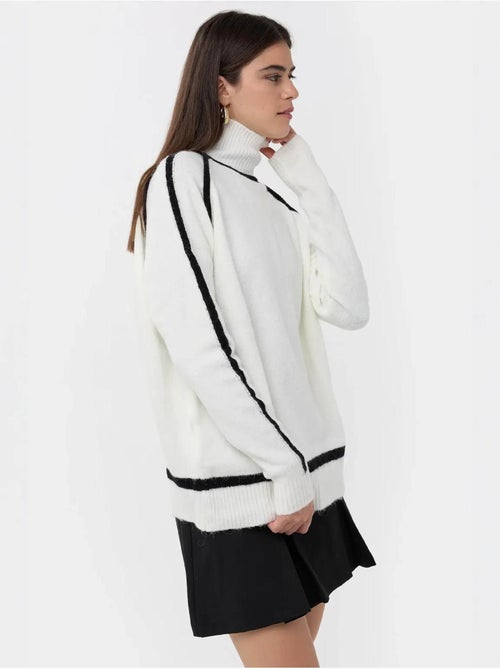 Oversized gebreide trui met contrastdetail hiccup - Kiabi
