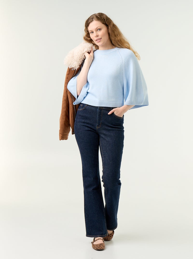 Oversized gebreide trui met lage mouwinzetten Blauw - Kiabi