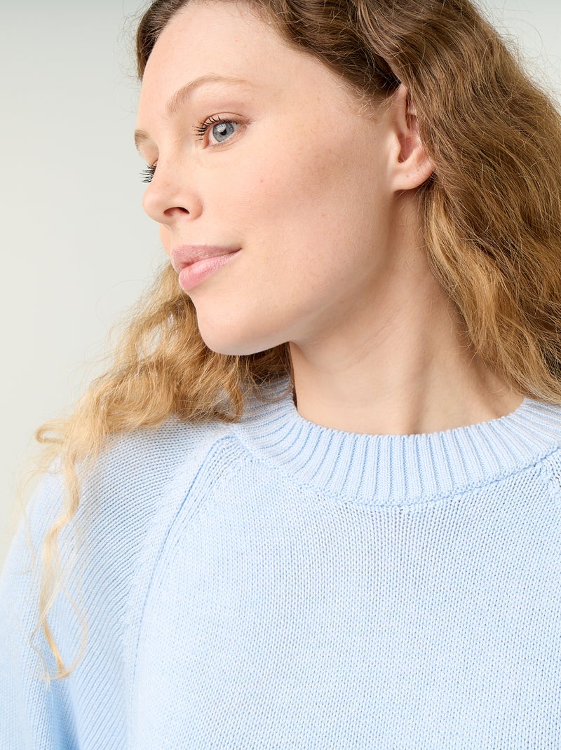 Oversized gebreide trui met lage mouwinzetten Blauw - Kiabi