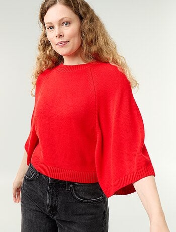 Oversized gebreide trui met lage mouwinzetten