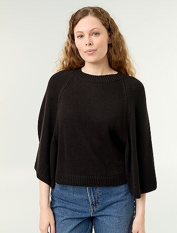 Oversized gebreide trui met lage mouwinzetten