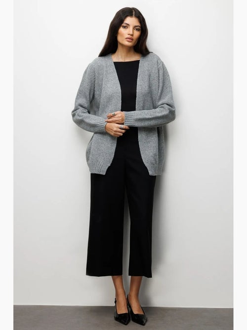 Oversized geribd gebreid vest mixray - Kiabi