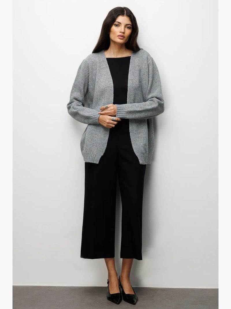 Oversized geribd gebreid vest mixray Grijs - Kiabi
