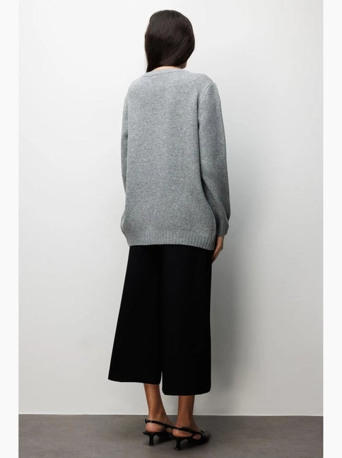 Oversized geribd gebreid vest mixray - Kiabi