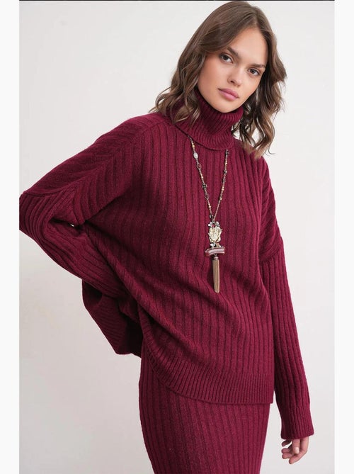 Oversized geribde coltrui mixray - Kiabi