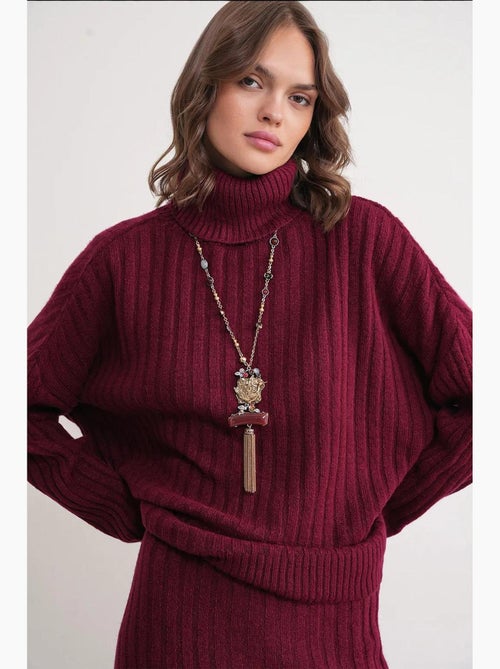 Oversized geribde coltrui mixray - Kiabi