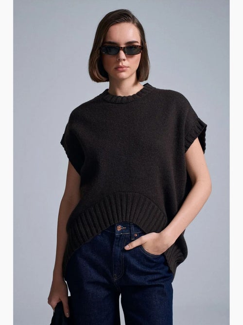 Oversized geribde gebreide pullunder dilvin - Kiabi Oversized geribde gebreide pullunder dilvin - Kiabi