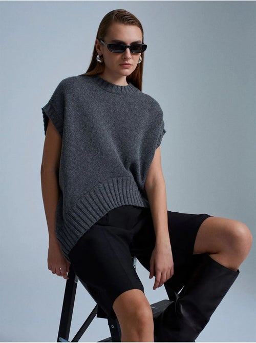 Oversized geribde gebreide pullunder dilvin - Kiabi Oversized geribde gebreide pullunder dilvin - Kiabi