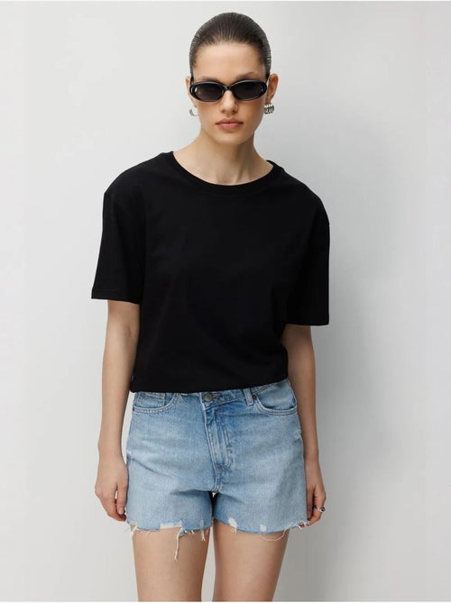 Oversized geribde t-shirtset met ronde hals (tweedelig) mixray - Kiabi