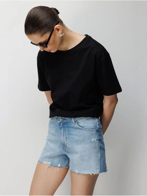 Oversized geribde t-shirtset met ronde hals (tweedelig) mixray - Kiabi