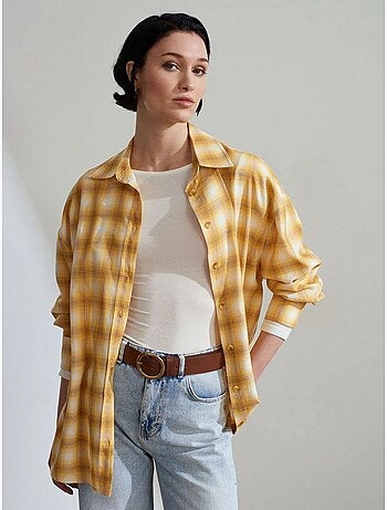 Oversized geruite blouse met lange mouwen dilvin