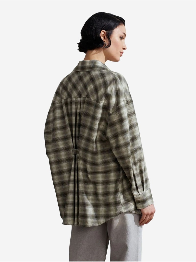 Oversized geruite blouse met lange mouwen dilvin Multicolor - Kiabi