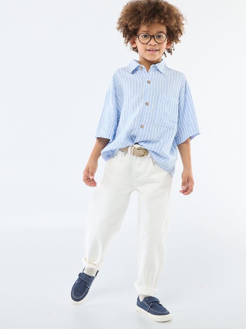 Oversized gestreept hemd Blauw - Kiabi