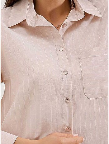 Oversized gestreept overhemd met zakdetail bdart