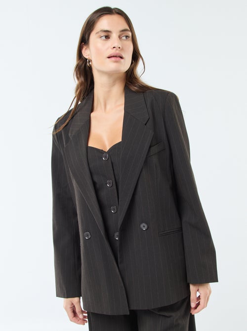 Oversized gestreepte blazer met knoopsluiting - Kiabi