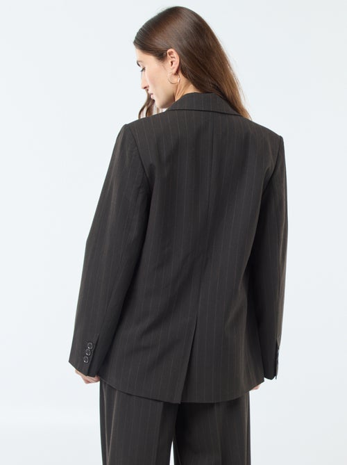 Oversized gestreepte blazer met knoopsluiting - Kiabi