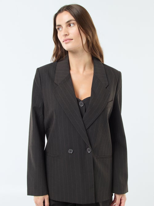 Oversized gestreepte blazer met knoopsluiting - Kiabi