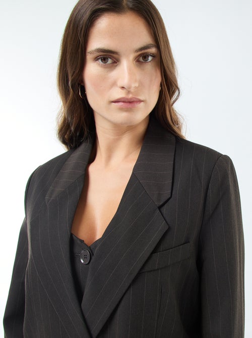 Oversized gestreepte blazer met knoopsluiting - Kiabi