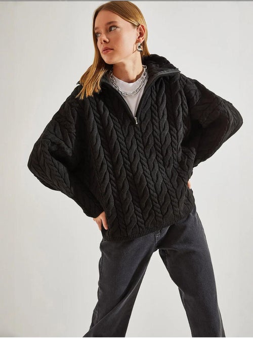 Oversized haar- en baardtrui met ritskraag lucci - Kiabi