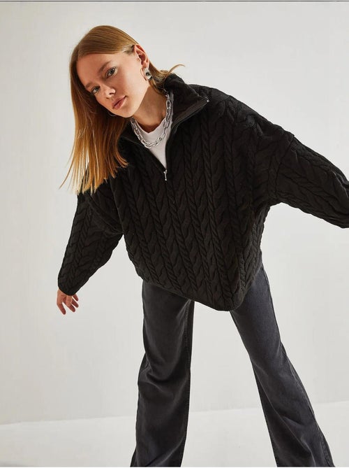 Oversized haar- en baardtrui met ritskraag lucci - Kiabi