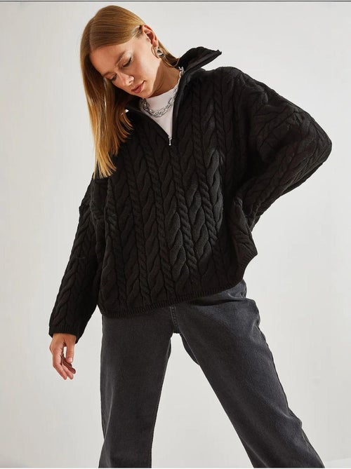 Oversized haar- en baardtrui met ritskraag lucci - Kiabi
