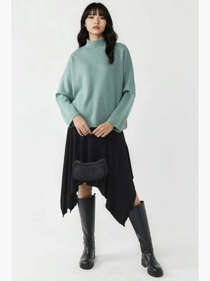 Oversized halfhoge col gebreide trui my fashion Pastelgroen - Kiabi