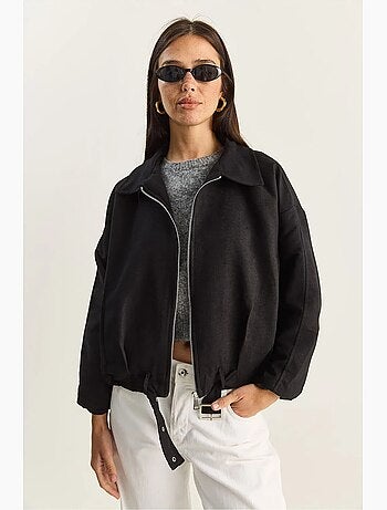Oversized harringtonjack van kunstleer lucci