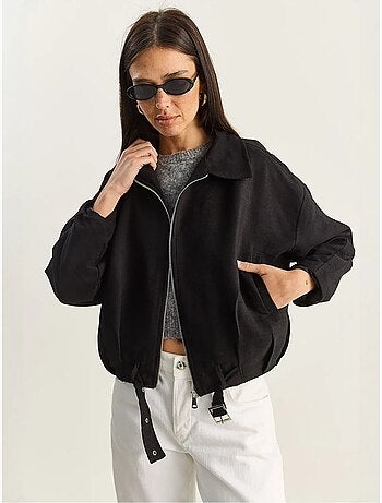 Oversized harringtonjack van kunstleer lucci
