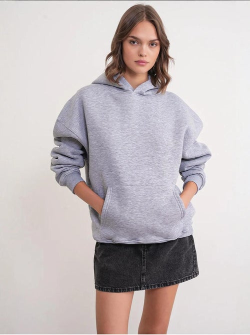 Oversized hoodie met capuchon en zak mixray - Kiabi Oversized hoodie met capuchon en zak mixray - Kiabi