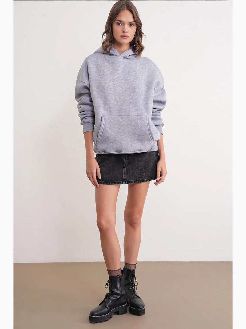 Oversized hoodie met capuchon en zak mixray Grijs - Kiabi