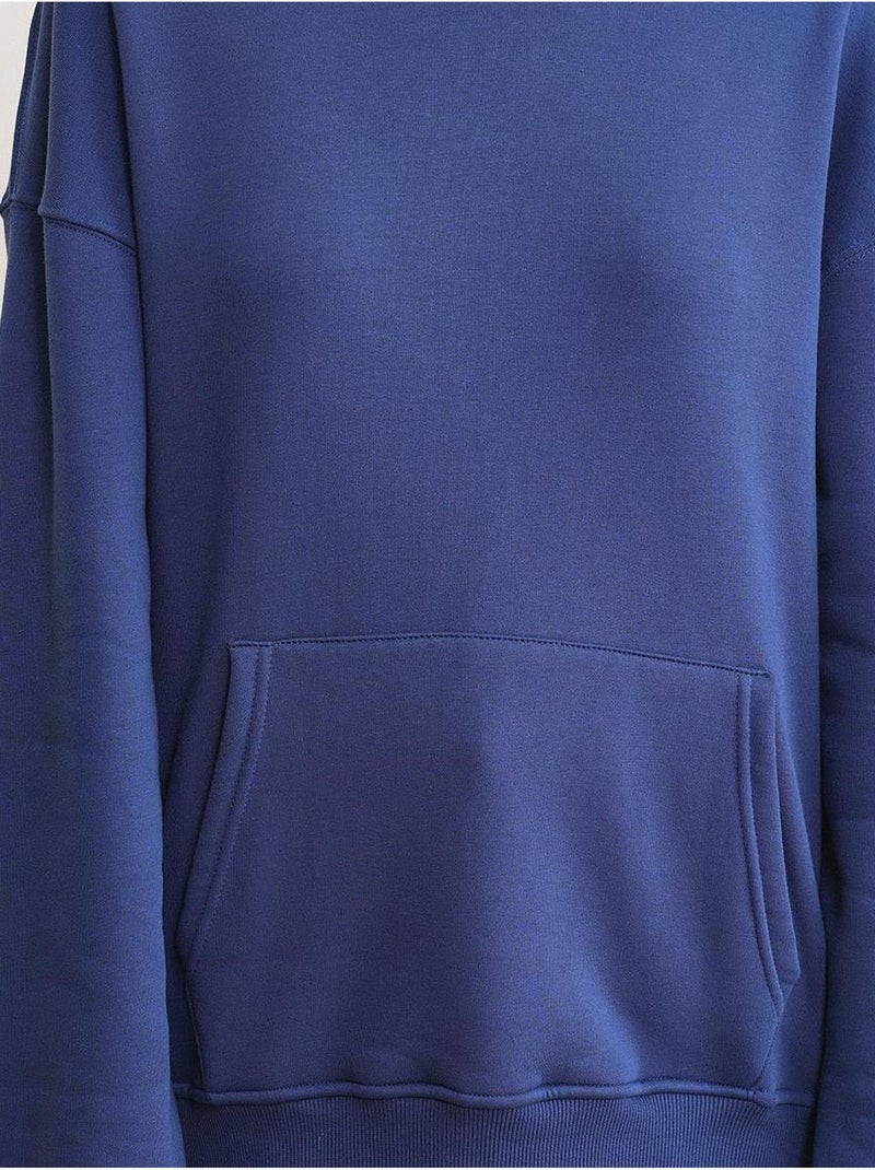 Oversized hoodie met capuchon en zak mixray Marineblauw - Kiabi