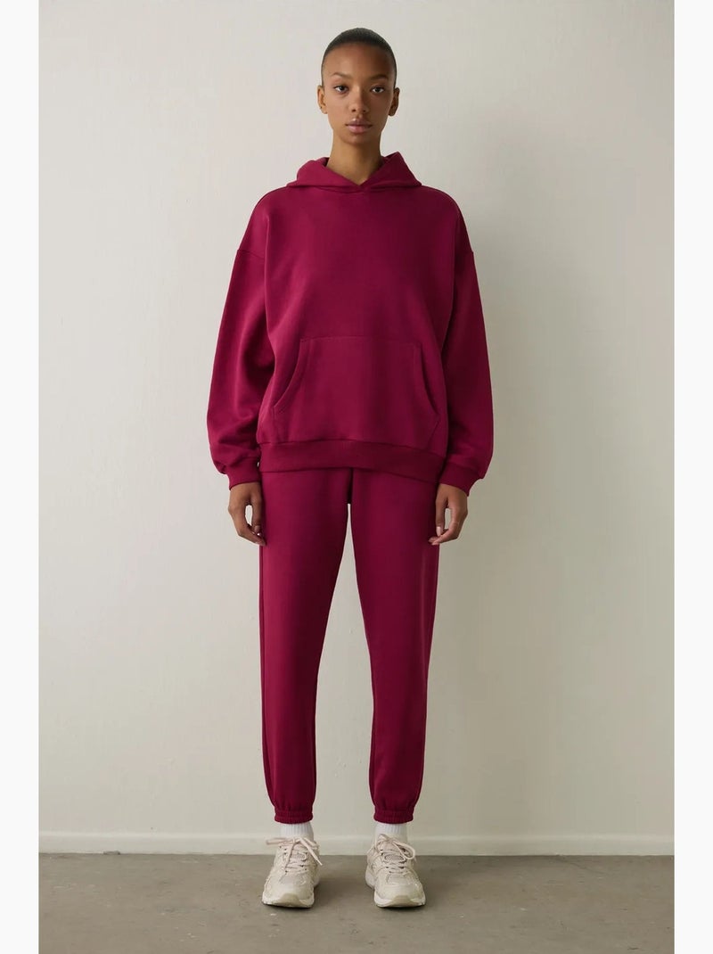 Oversized hoodie met capuchon penti Bordeauxrood - Kiabi
