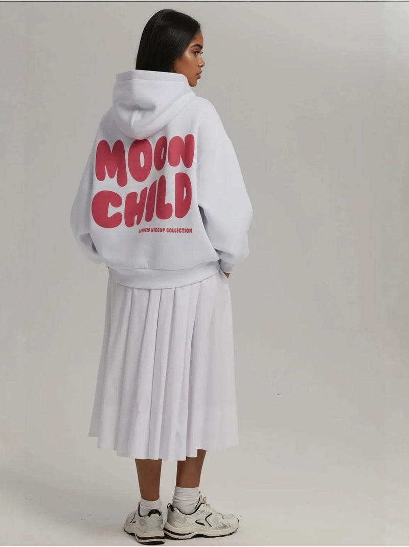 Oversized hoodie met print hiccup Gebroken wit - Kiabi