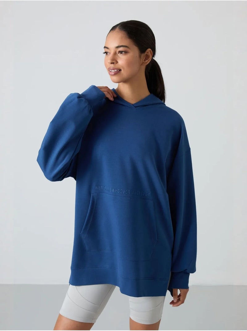 Oversized hoodie met print tommy Blauw - Kiabi