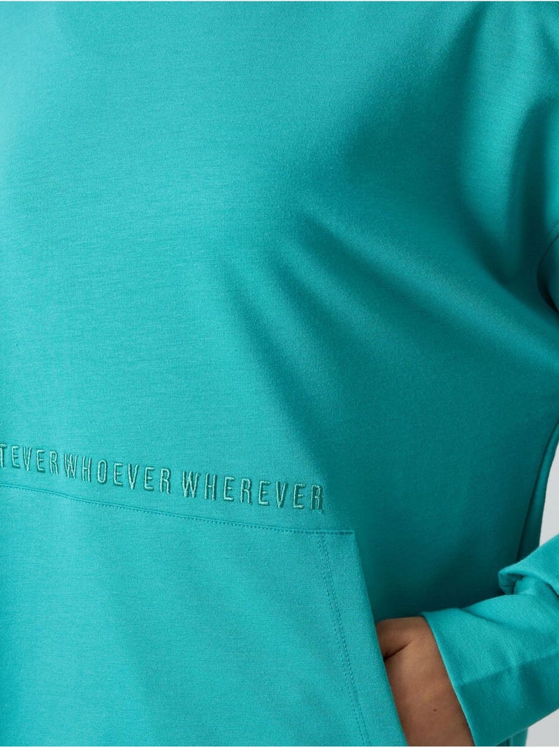 Oversized hoodie met print tommy Muntgroen - Kiabi