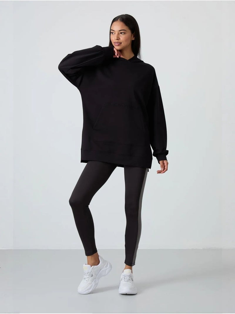 Oversized hoodie met print tommy Zwart - Kiabi