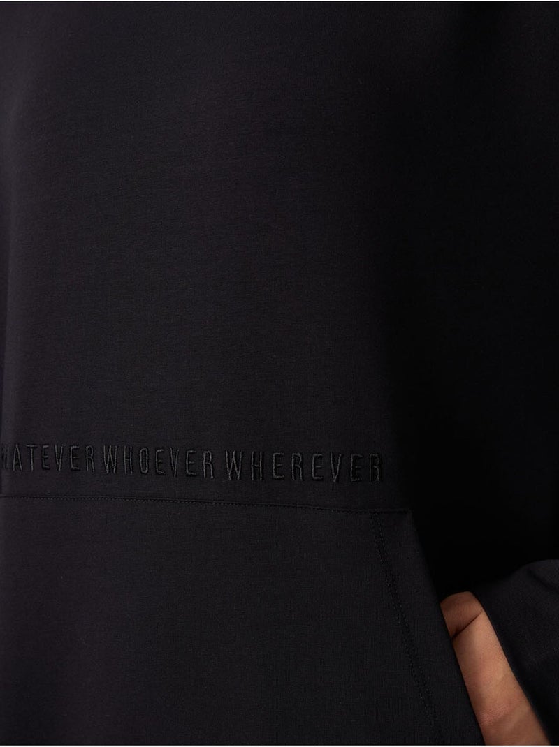 Oversized hoodie met print tommy Zwart - Kiabi