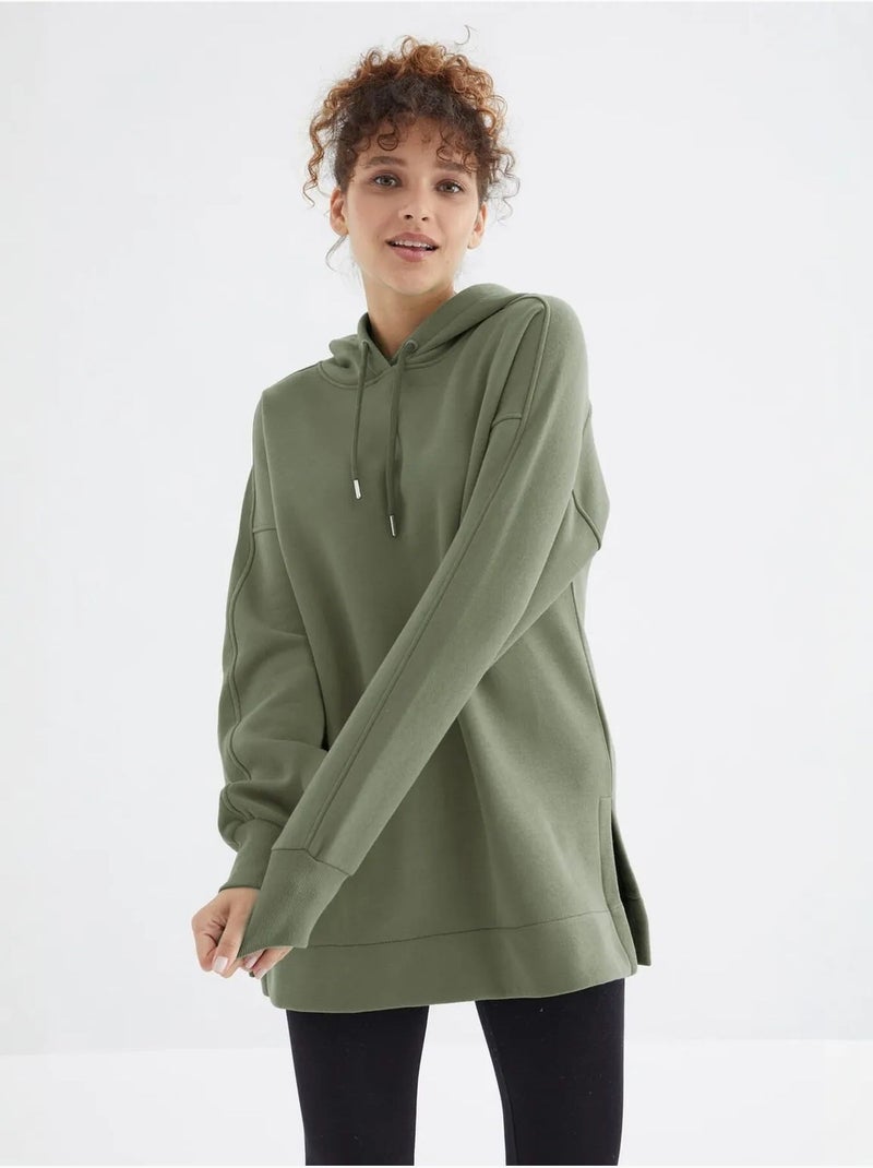 Oversized hoodie met zak tommy Kaki - Kiabi