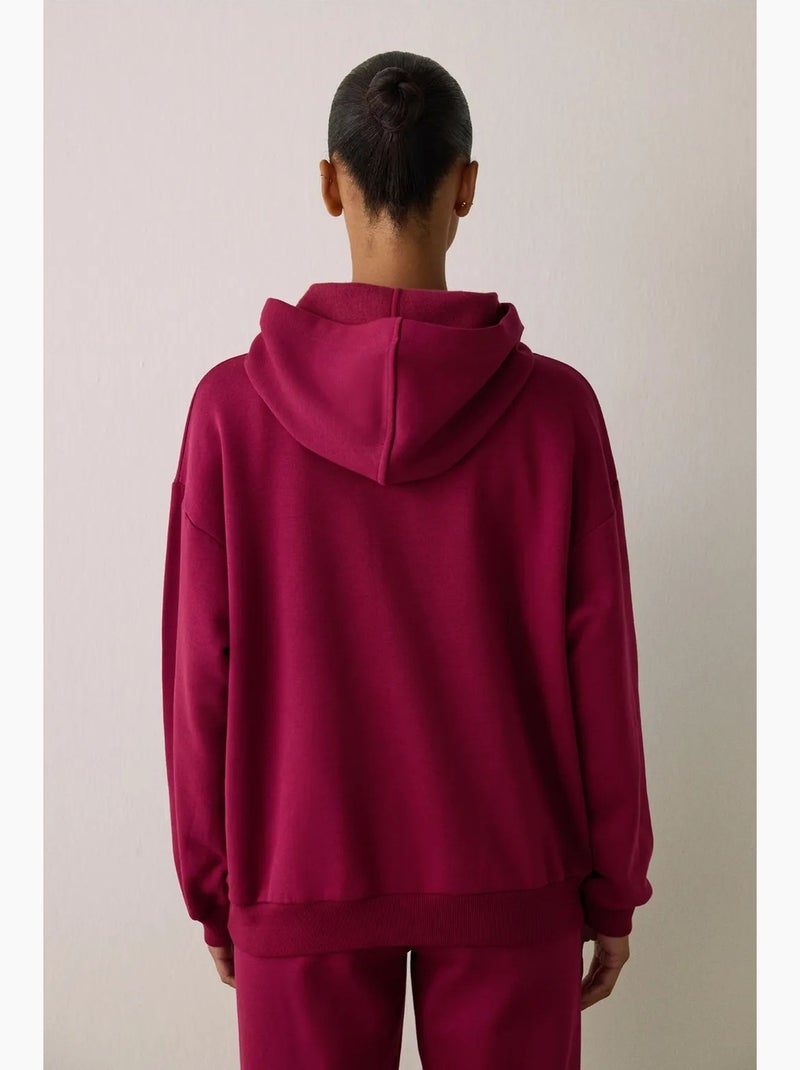 Oversized hoodie penti Bordeauxrood - Kiabi