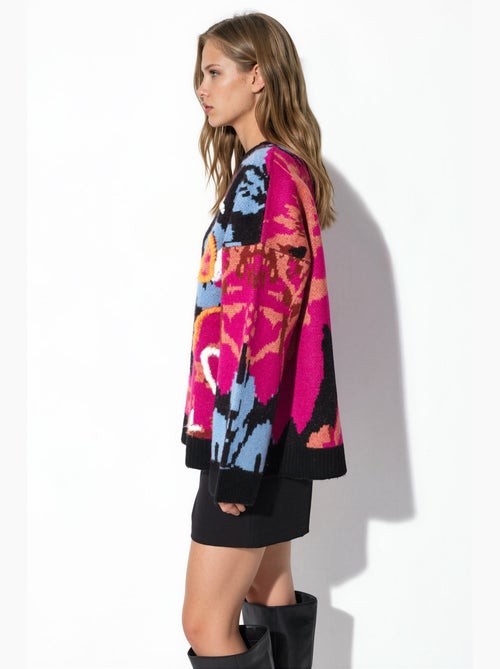 Oversized jacquard gebreide trui hiccup - Kiabi