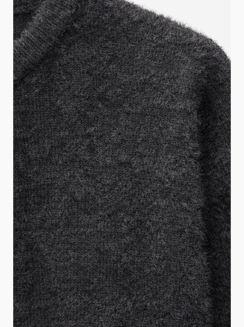 Oversized jacquard vest met knopen mixray Zwart - Kiabi