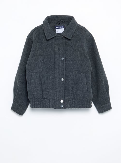 Oversized jas van imitatiewol met afneembare bontkraag - Kiabi