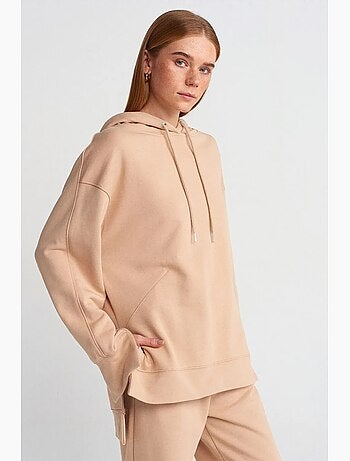 Oversized katoenen hoodie met split dilvin