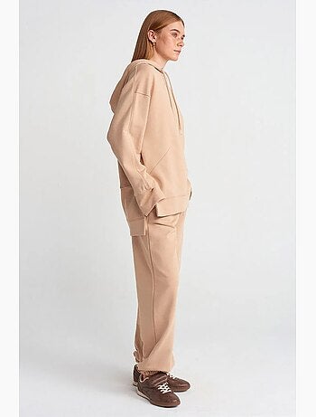 Oversized katoenen hoodie met split dilvin