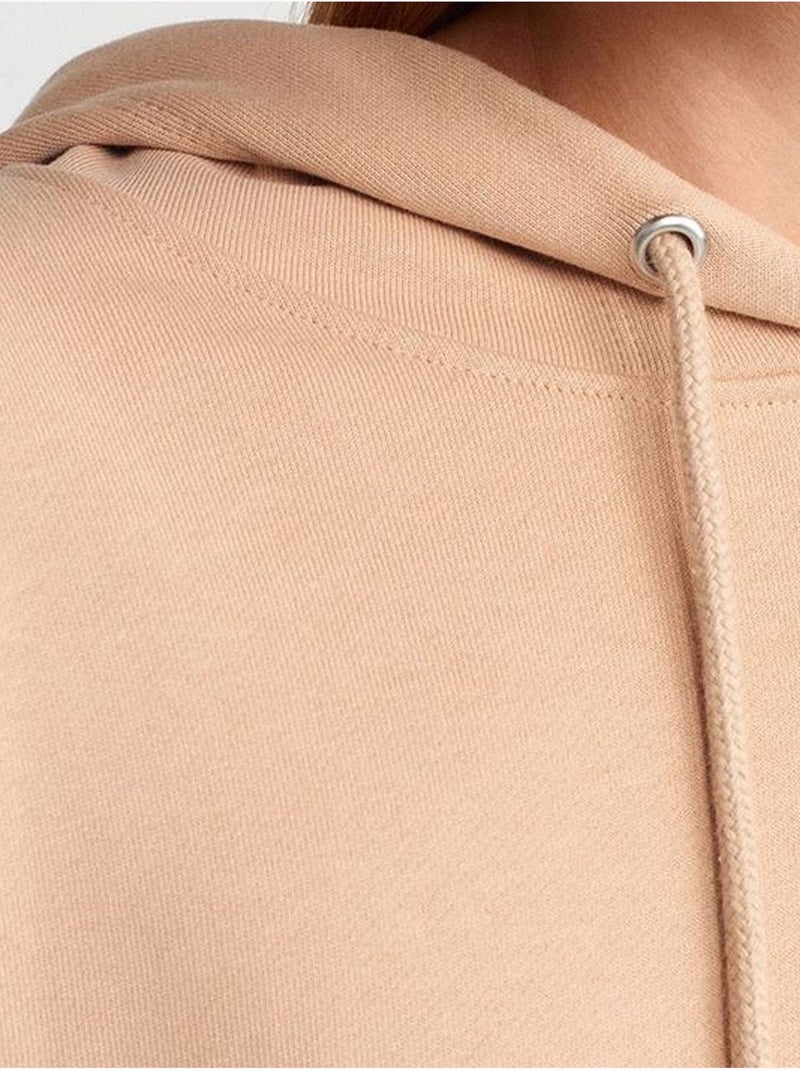 Oversized katoenen hoodie met split dilvin Klei-beige - Kiabi