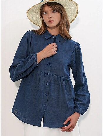Oversized katoenen overhemd met lange mouwen bdart