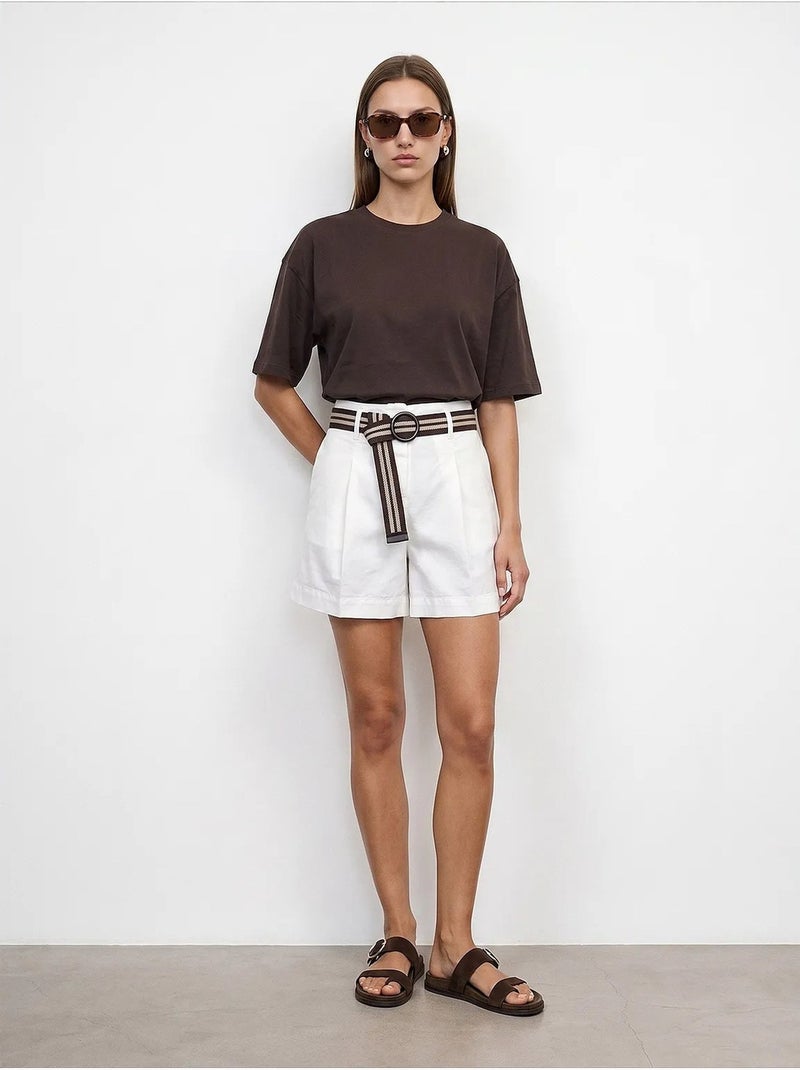 Oversized katoenen t-shirt met ronde hals dilvin Bruin - Kiabi